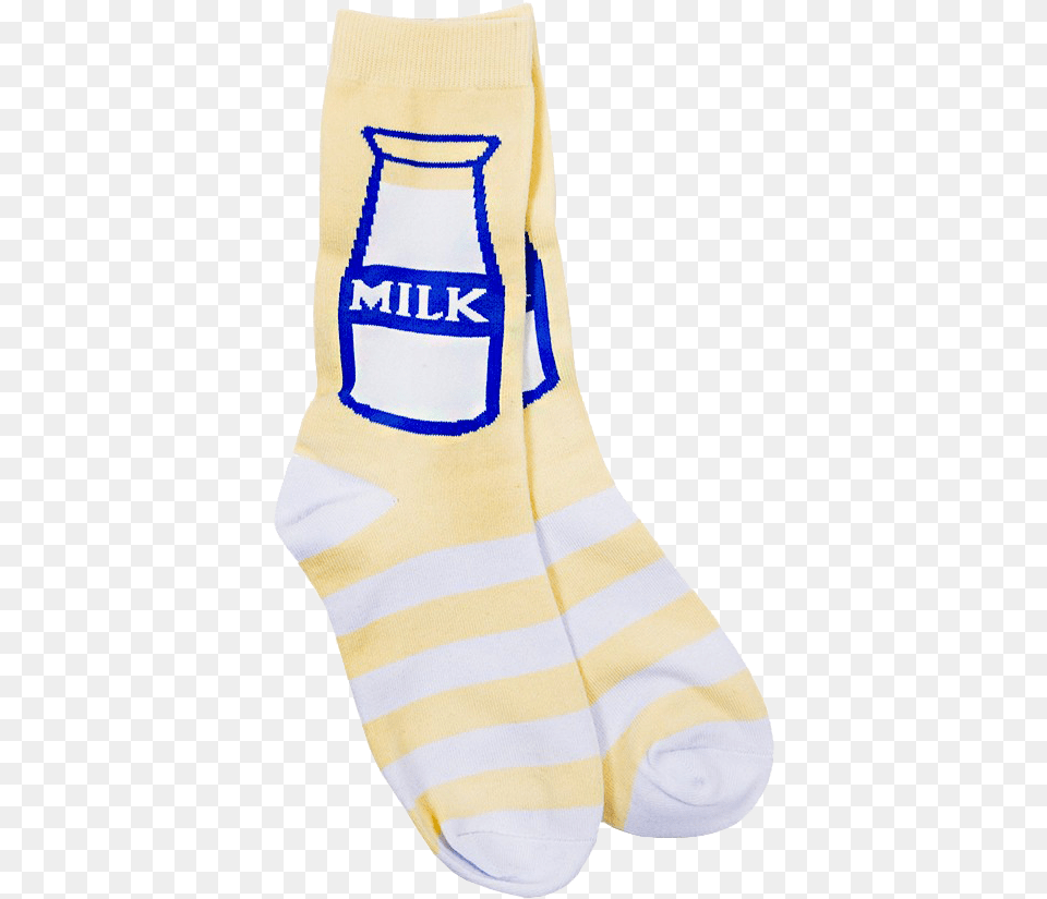 Yellow Milk Socks Sock, Clothing, Hosiery, Person Png
