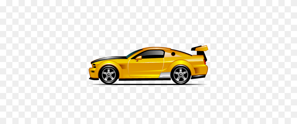 Yellow Muscle Car Icon, Alloy Wheel, Vehicle, Transportation, Tire Png