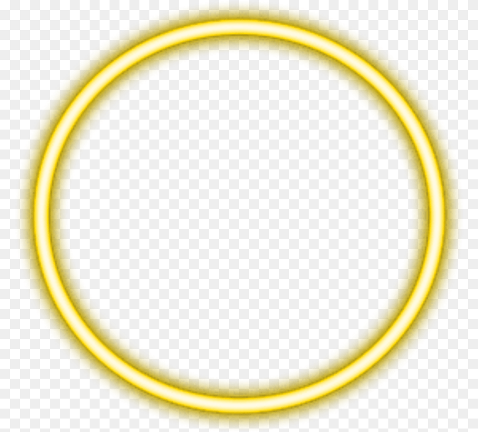 Yellow Neon Circle Border Freetoedit Body Jewelry, Oval, Disk Free Png Download