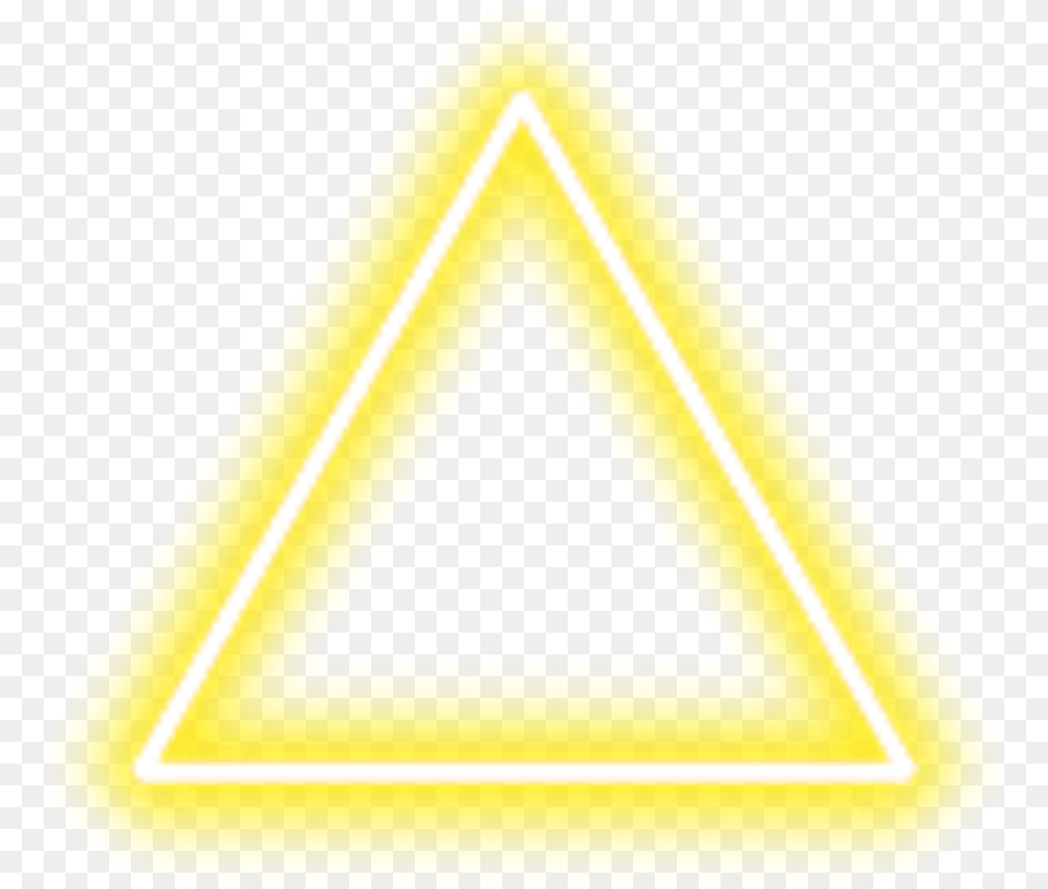 Yellow Neon Triangle, Sign, Symbol Free Png