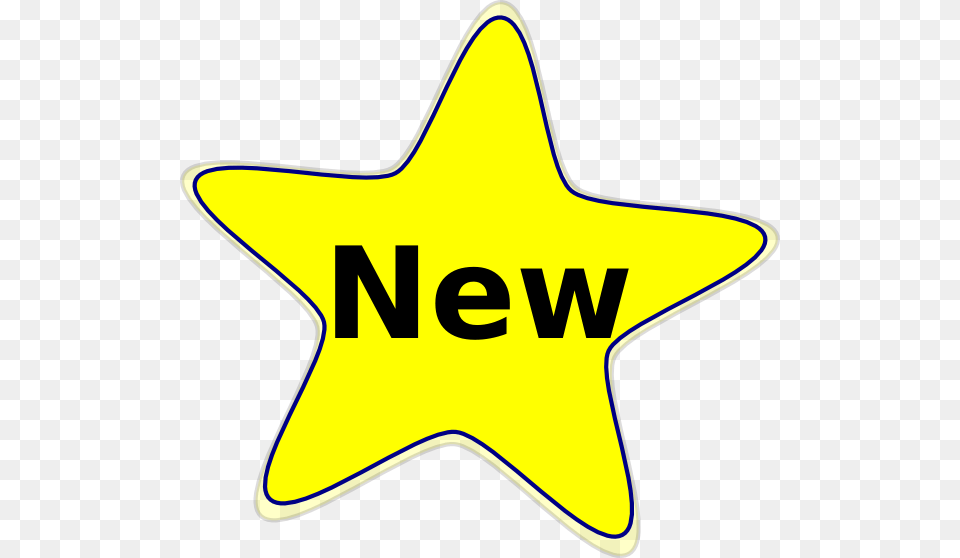 Yellow New Star Clip Art At Clker New Clipart, Symbol, Star Symbol, Logo Free Transparent Png