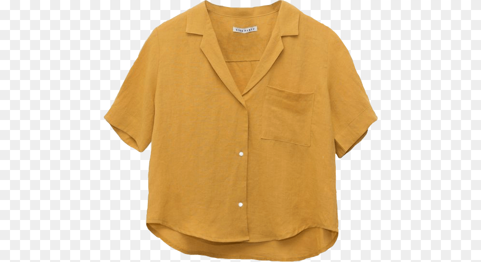 Yellow Niche Meme Nichememes Yellowshirt Shirt Clothes Yellow Cropped Button Up Shirt, Clothing, Coat, Home Decor, Linen Free Png