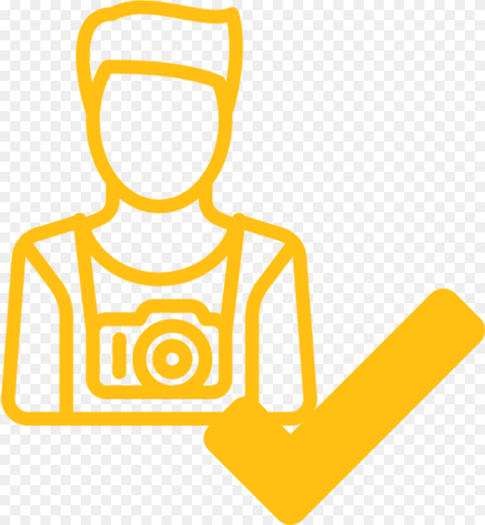 Yellow Node Influencer With A Check Mark Icon Against Food Influencer Icon, Cleaning, Person, Sticker, Bulldozer Free Png