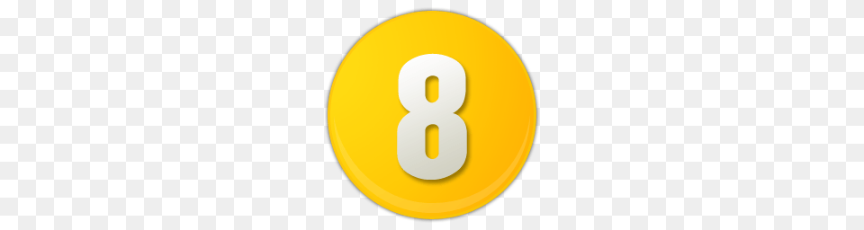 Yellow Number 8 Icon, Symbol, Text Free Png Download