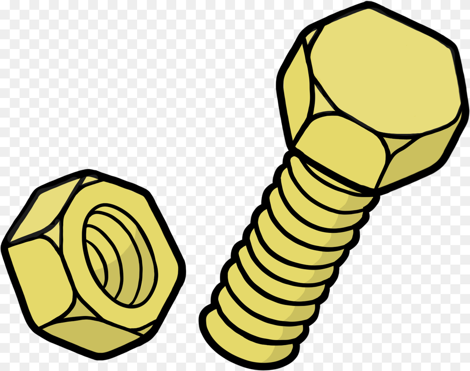 Yellow Nut And Bolt Clipart Nuts And Bolt Clipart Transparent Background, Machine, Screw Free Png