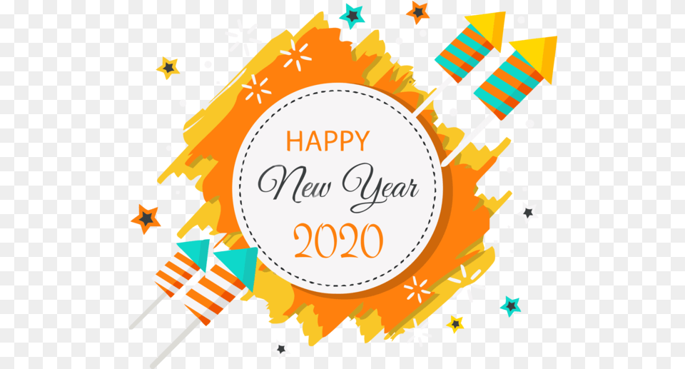 Yellow Orange Text For Happy 2020 Quote Wish You Happy New Year 2020, Advertisement Png Image
