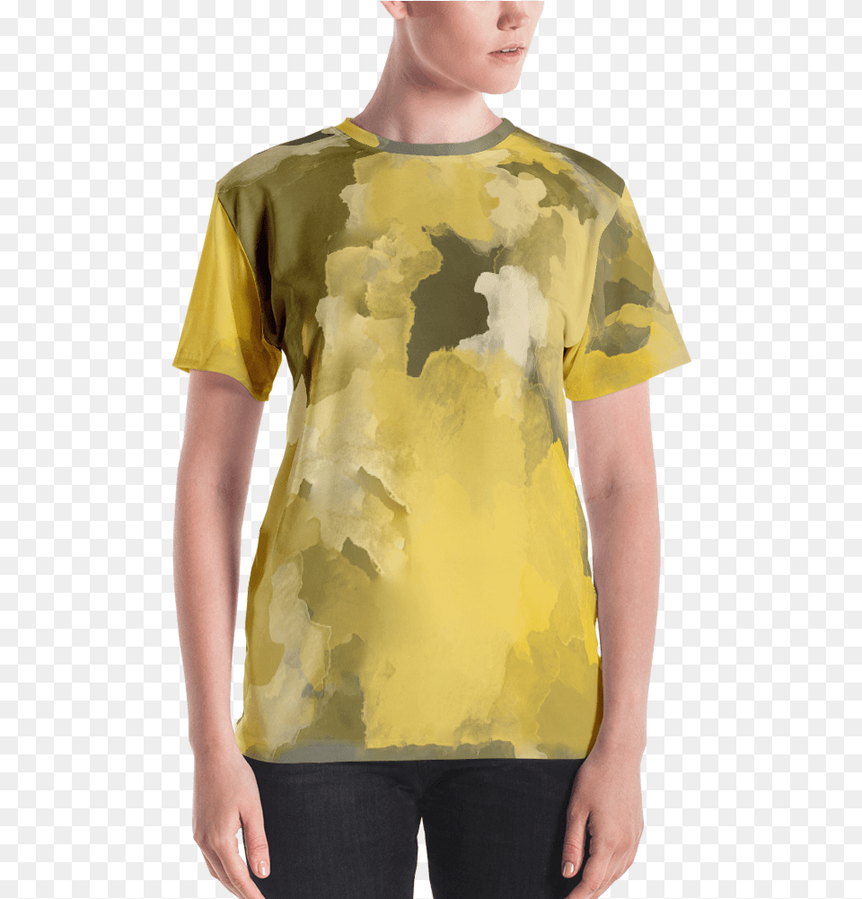 Yellow Orche Watercolor Women39s T Shirt T Shirt Zazuze T Shirt, Clothing, T-shirt, Boy, Male Png Image