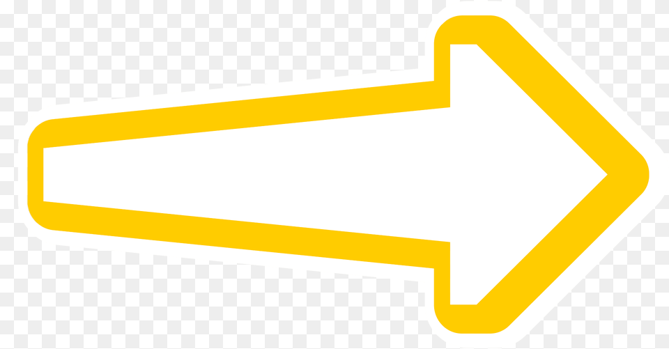 Yellow Outlined Arrow Right Clipart, Sticker, Symbol, Sign Png