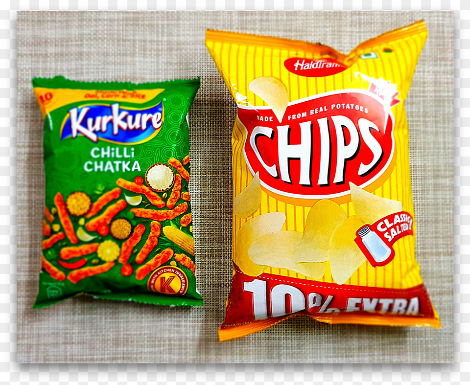 Yellow Packet On The Right Is Plain Salted Chips Costs Haldiram Chips Pudina Treat, Food, Snack, Sweets, Candy Png