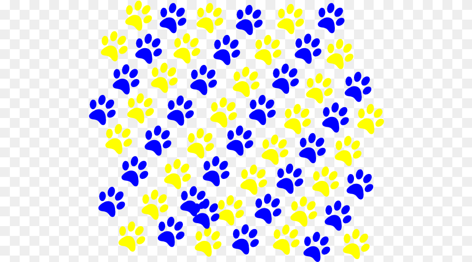 Yellow Paw Print Blue And Gold Paw Print, Pattern, Art, Plant, Accessories Free Png