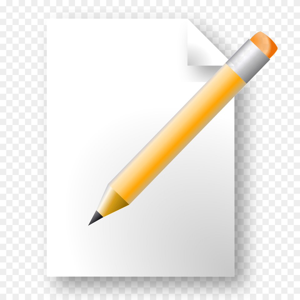 Yellow Pencil And Blank White Paper Clipart Free Png