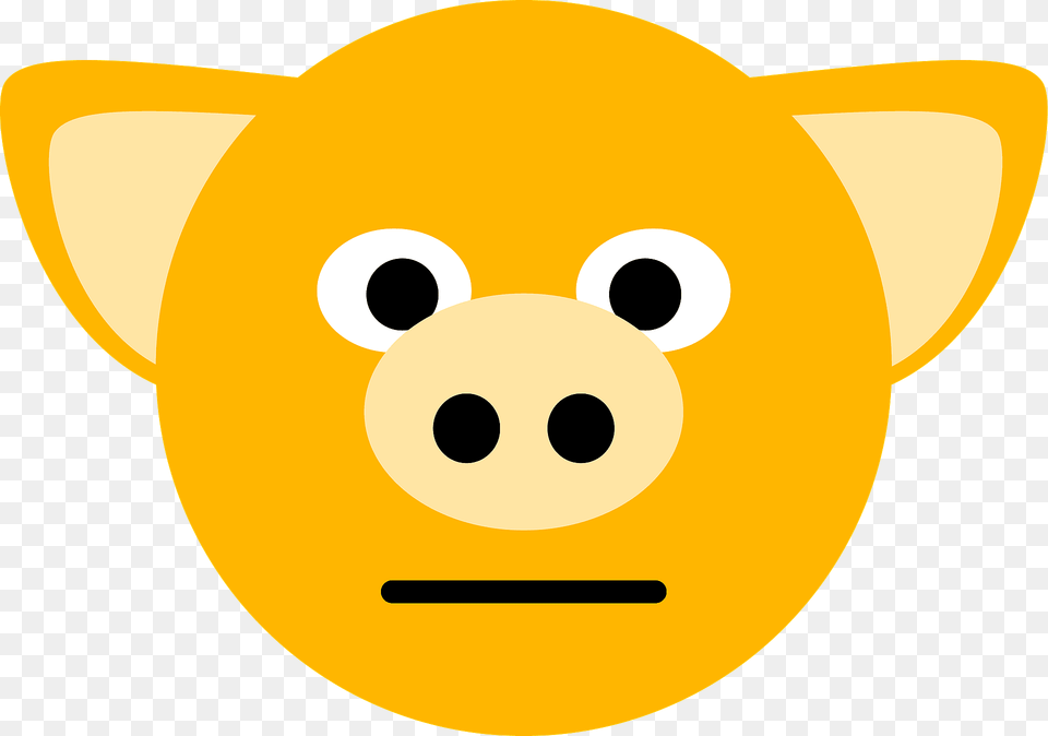 Yellow Pig Face Clipart, Piggy Bank Free Transparent Png