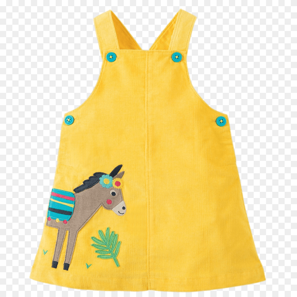 Yellow Pinafore Dress, Clothing, Vest Png Image