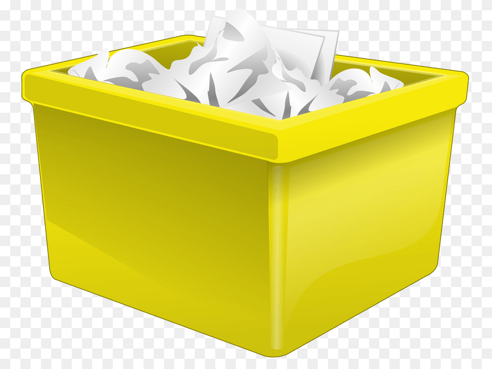 Yellow Plastic Box Filled With Paper Clipart, Towel, Hot Tub, Tub Free Transparent Png
