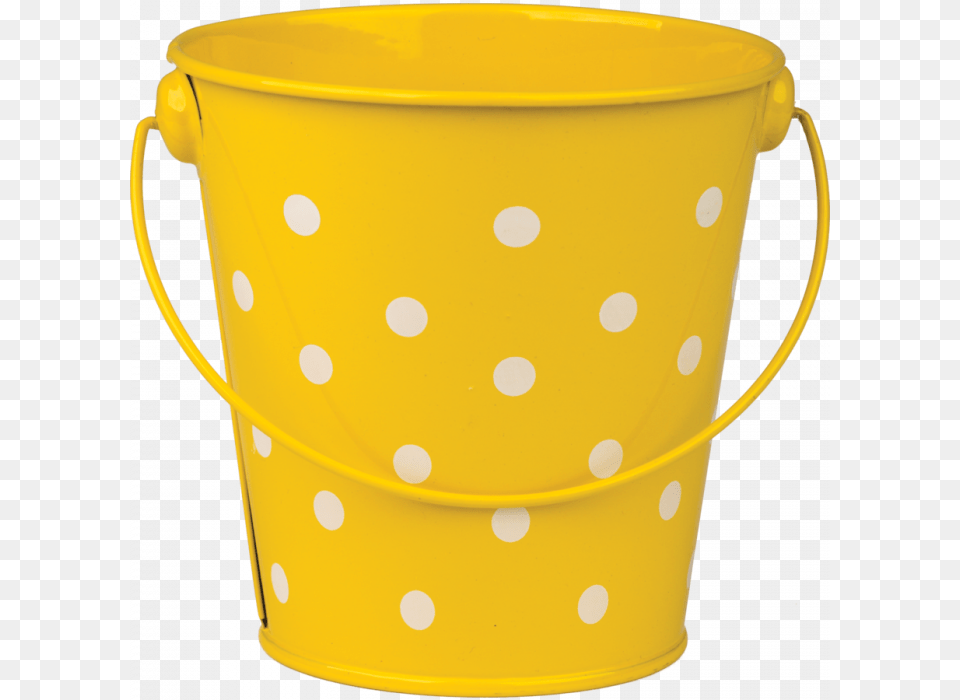 Yellow Polka Dots Bucket Polka Dot Bucket, Bottle, Shaker Png Image