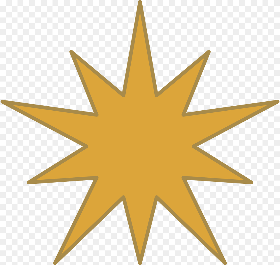 Yellow Polygon Star Clipart, Star Symbol, Symbol, Cross, Outdoors Png Image