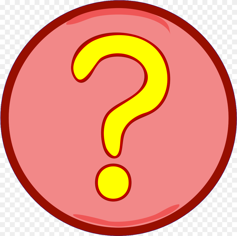 Yellow Question Mark Inside Red Circle Svg Vector Circle, Disk, Symbol, Text, Number Png Image