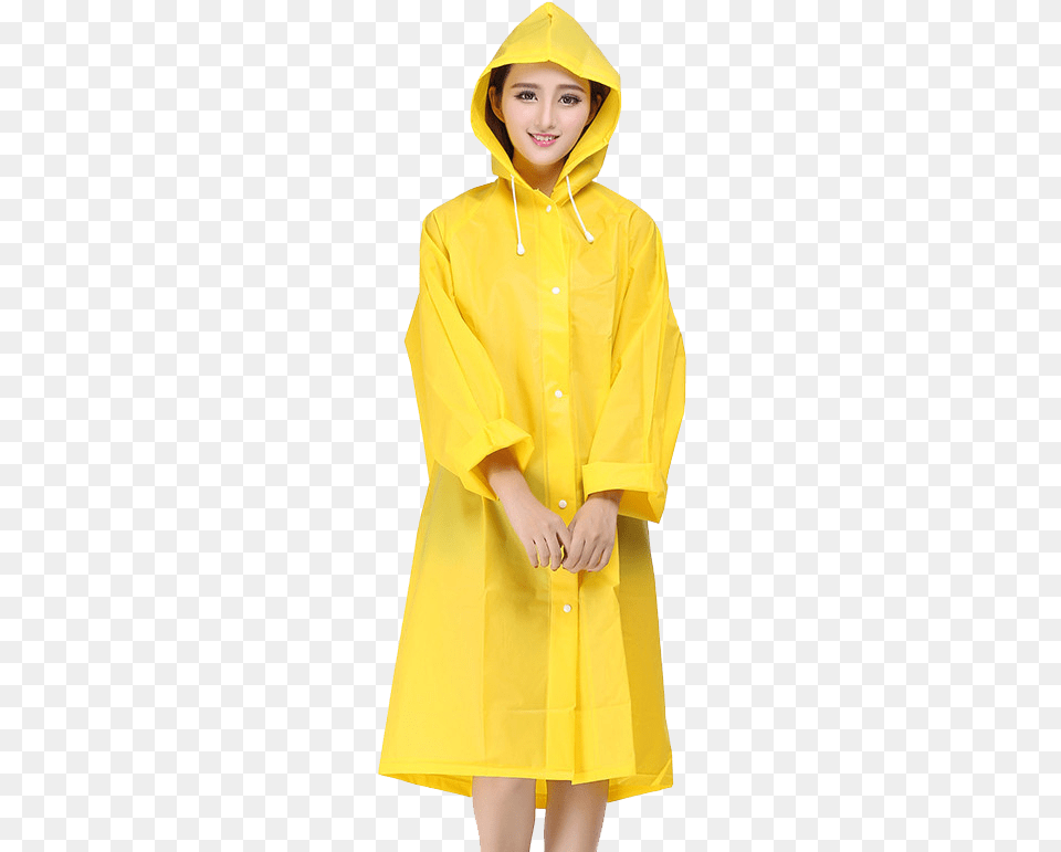 Yellow Raincoat, Clothing, Coat, Adult, Person Png Image