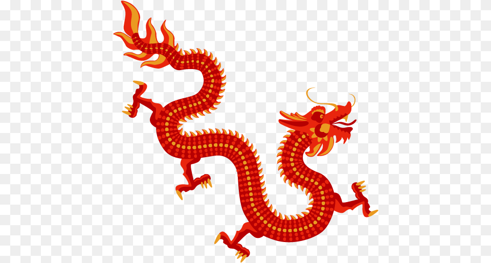 Yellow Red Dragon Chinese Dragon Vector, Animal, Lizard, Reptile Png Image