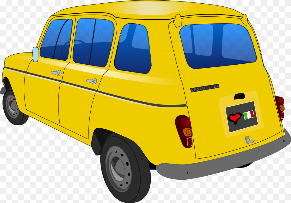 Yellow Renault 4tl Clipart, Moving Van, Transportation, Van, Vehicle Free Png