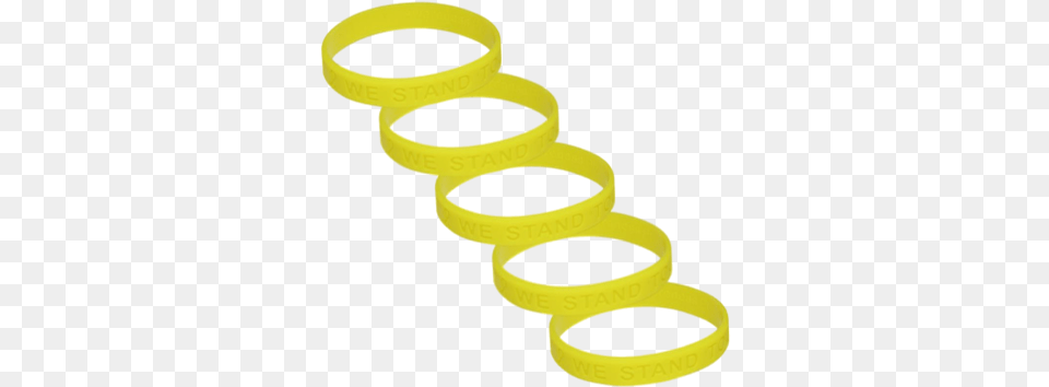 Yellow Ribbon Awareness Silicone Bracelet 5 Pack Plastic, Coil, Spiral, Smoke Pipe Free Png Download