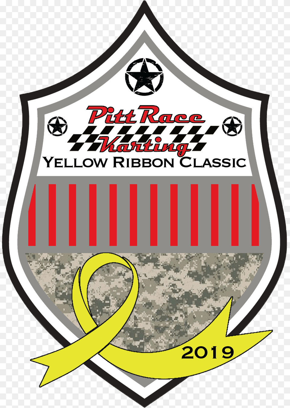 Yellow Ribbon Classic Karting Enduro 1pm 4pm Pittrace Label, Logo, Badge, Symbol, Armor Png Image