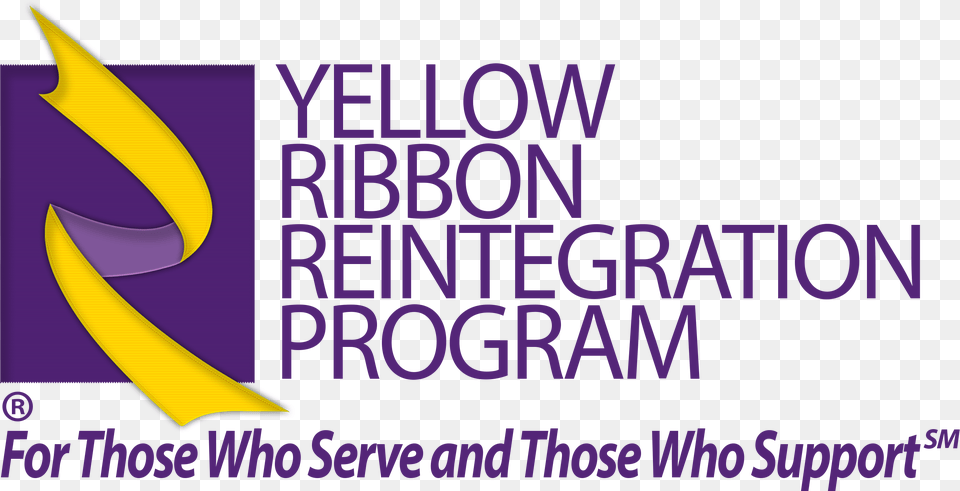 Yellow Ribbon Reintegration Program Logo With Tagline, Purple Png