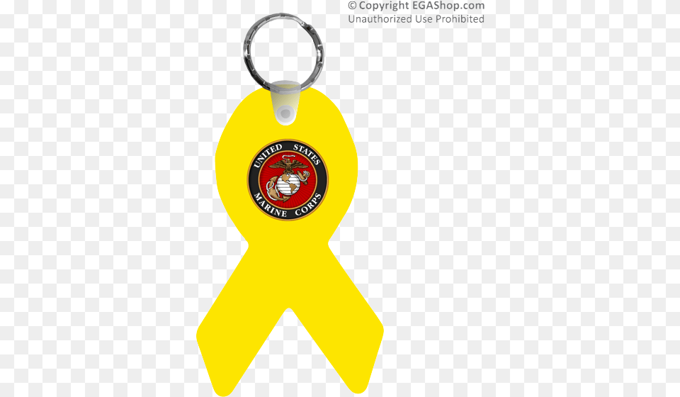 Yellow Ribbon Yellow Ribbon U0026 Marine Corps Seal Keychain, Logo, Symbol, Person Free Png Download
