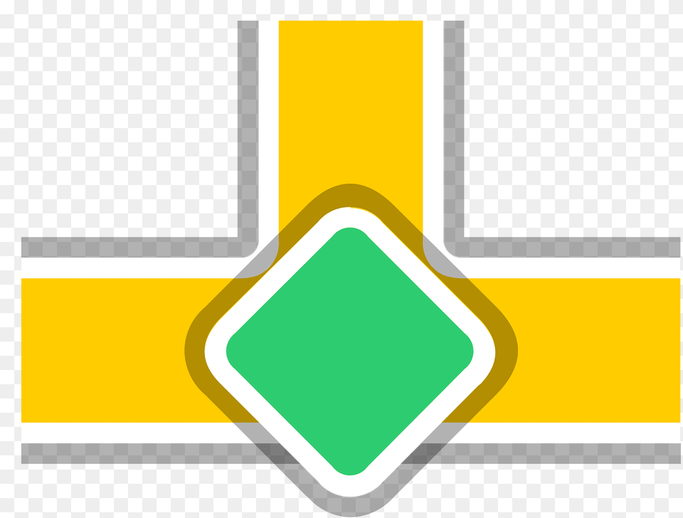 Yellow Road Green Sign Clipart, Symbol Png Image