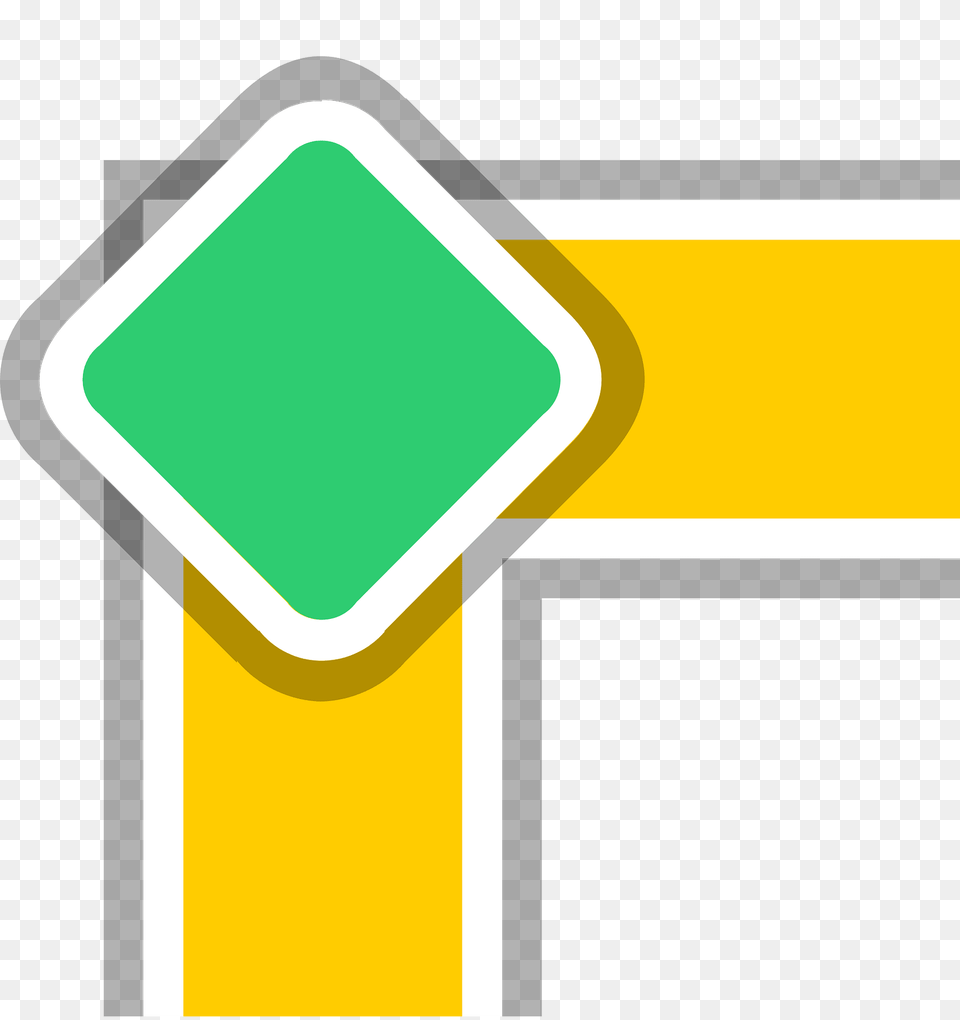 Yellow Road Green Sign Clipart, Symbol, Road Sign Png Image