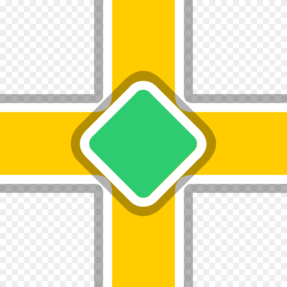 Yellow Road Green Sign Clipart, Cross, Symbol Free Png