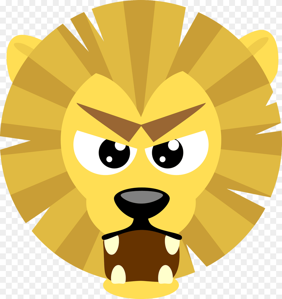 Yellow Roaring Lion Clipart, Face, Head, Person, Baby Png Image
