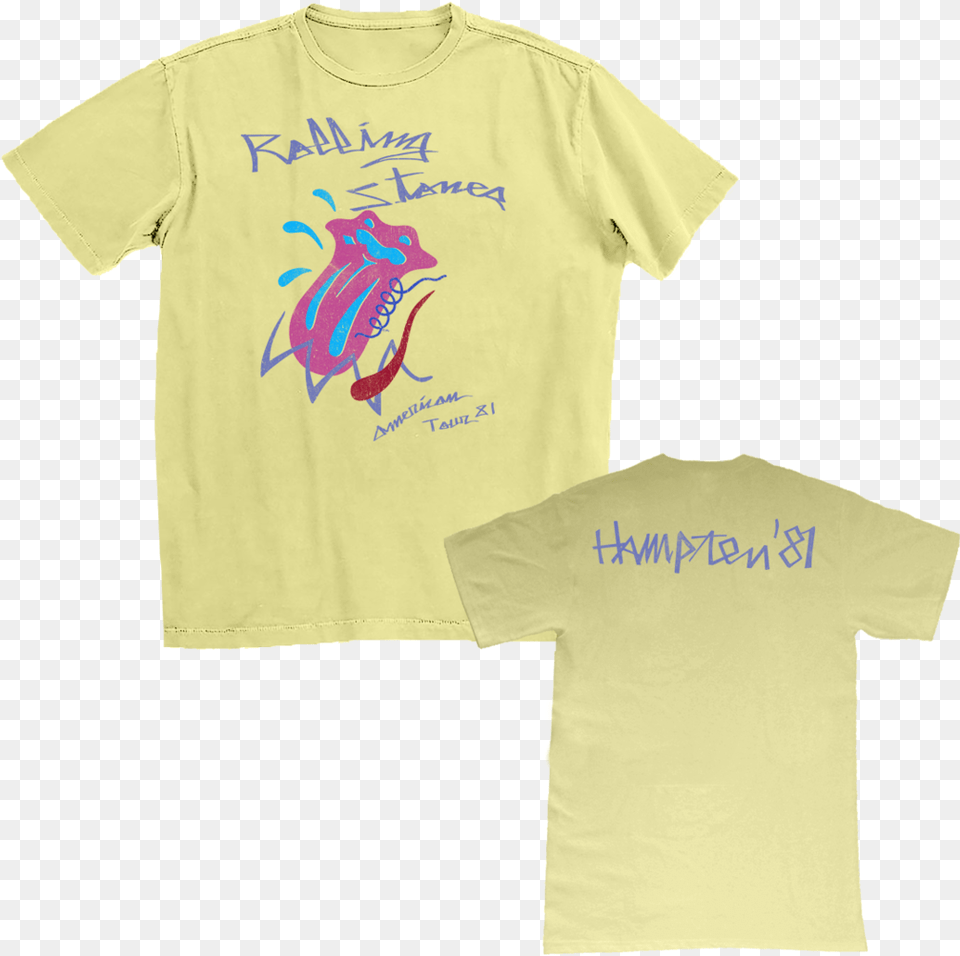 Yellow Rolling Stones T Shirt, Clothing, T-shirt Free Transparent Png