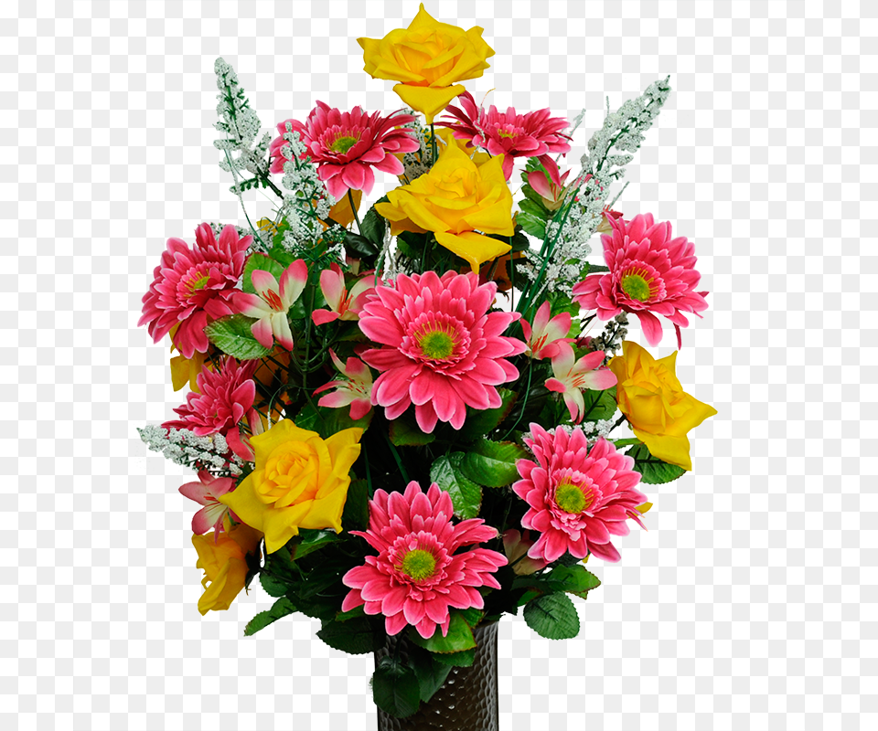 Yellow Rose Amp Pink Daisy Mix Yellow, Flower Bouquet, Plant, Flower, Flower Arrangement Free Transparent Png