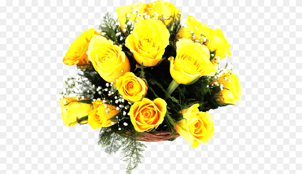 Yellow Rose Basket Floribunda, Flower, Flower Arrangement, Flower Bouquet, Plant Free Transparent Png