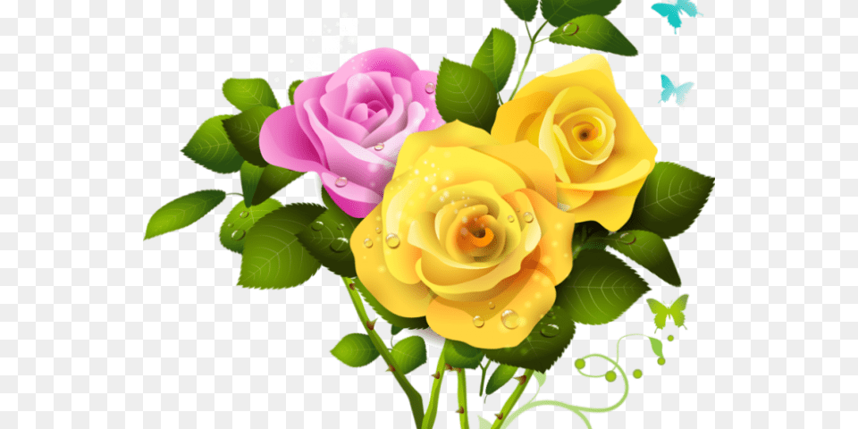Yellow Rose Clipart Pink Rose And Yellow Rose, Flower, Plant, Flower Arrangement, Flower Bouquet Png Image