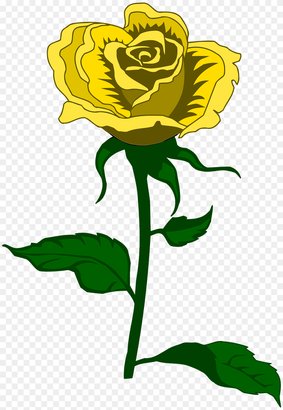 Yellow Rose On The Stem Clipart, Flower, Plant, Sunflower Free Png