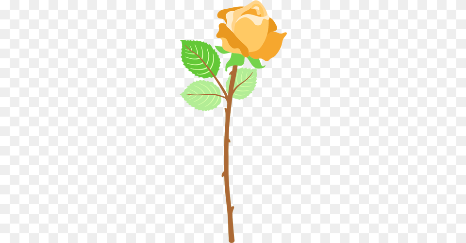 Yellow Rose With Thorns, Flower, Leaf, Plant, Cross Free Png Download