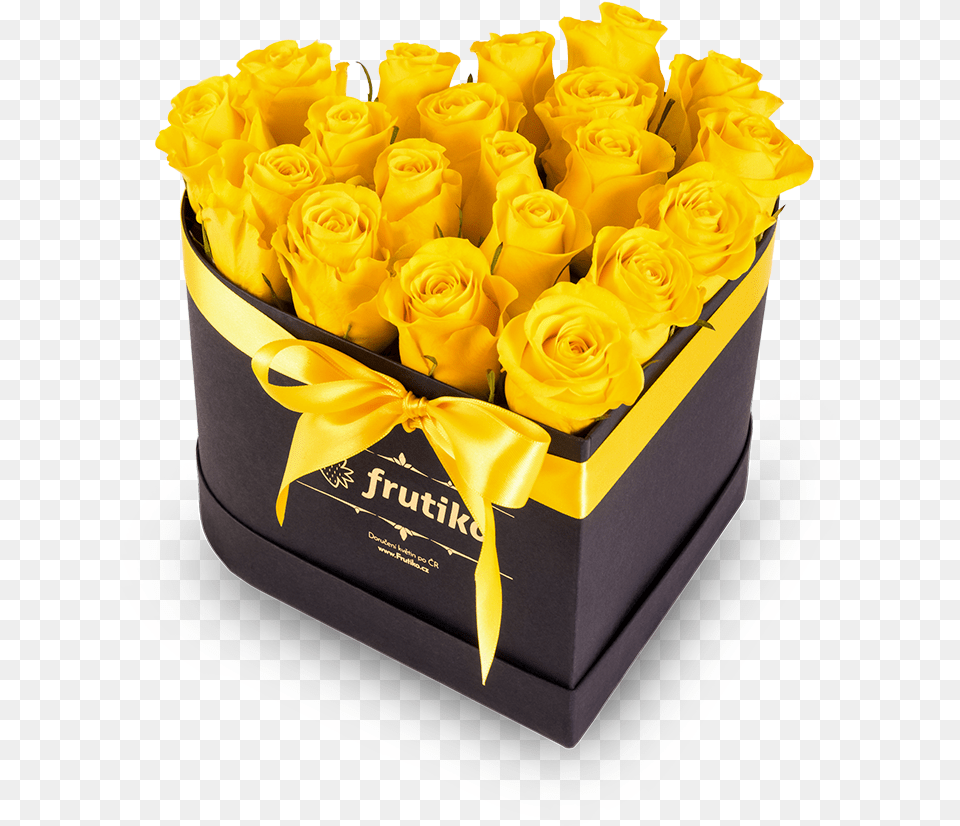 Yellow Roses Black Heart Box Yellow Flowers In Box, Flower, Flower Arrangement, Flower Bouquet, Plant Free Transparent Png