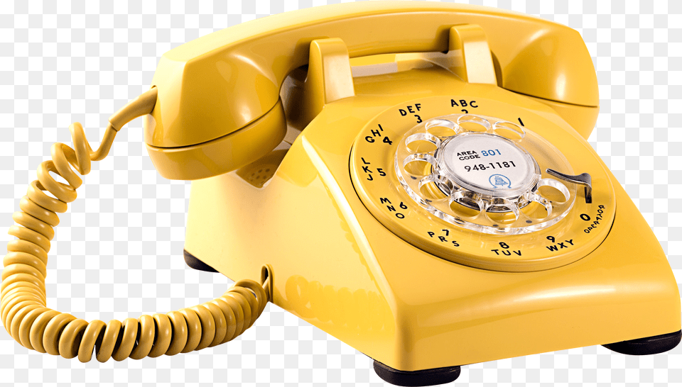 Yellow Rotatory Dial Phone Transparent National Landline Telephone Day, Electronics, Dial Telephone, Car, Transportation Png Image