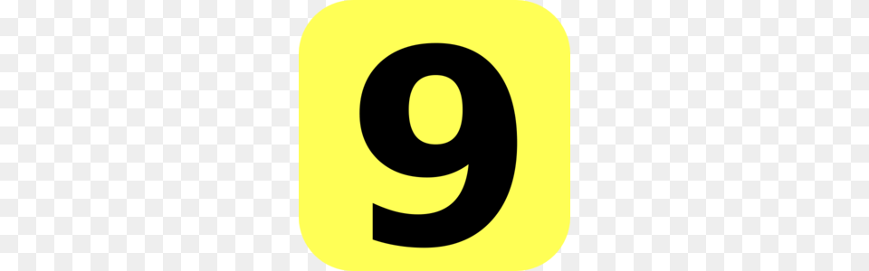 Yellow Rounded Number 9 Md, Symbol, Text, Astronomy, Moon Free Png Download