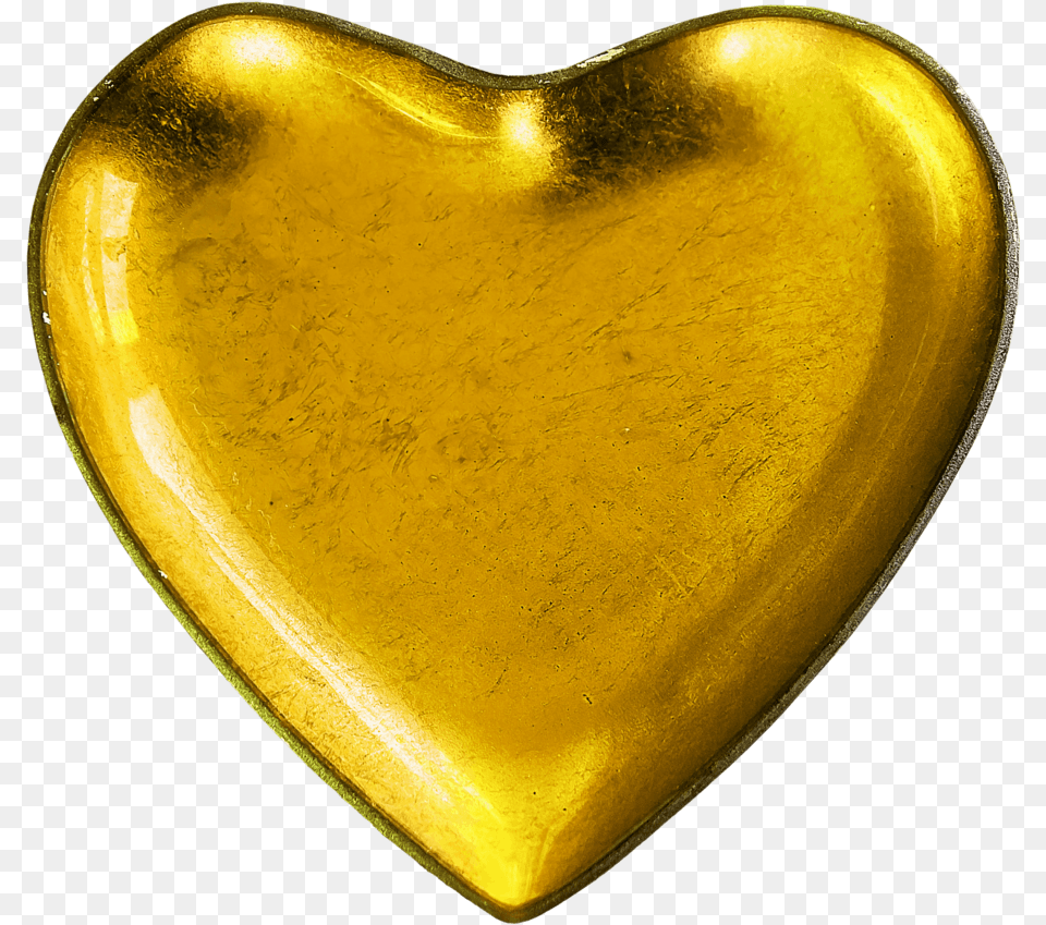 Yellow Shape Heart Love Romance Heart, Gold Png