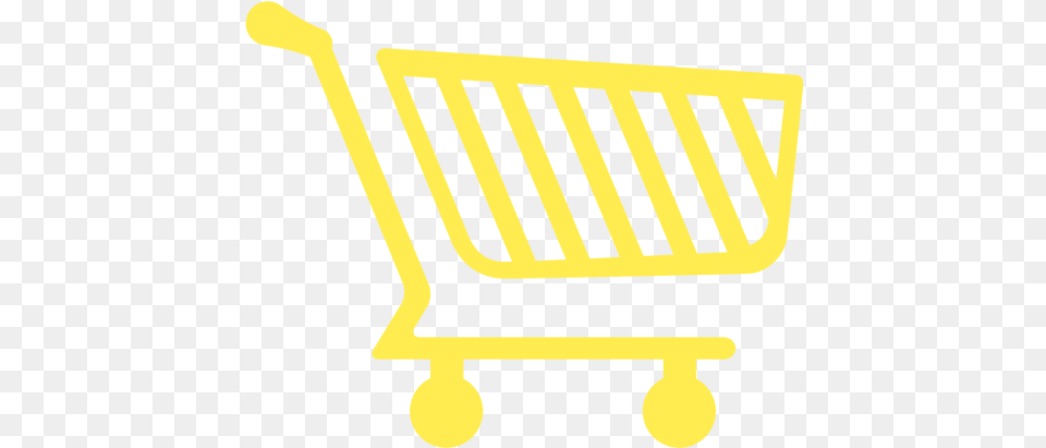 Yellow Shopping Cart, Fence, Shopping Cart, Smoke Pipe Free Png Download