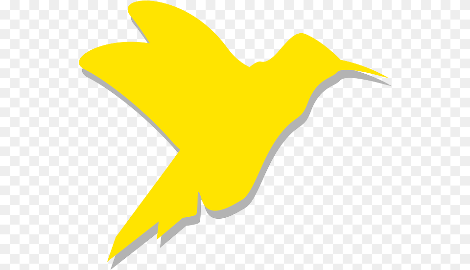 Yellow Silhouette Bird Color Wings Hummingbird Public Yellow Bird Silhouette, Animal, Beak, Fish, Sea Life Png Image