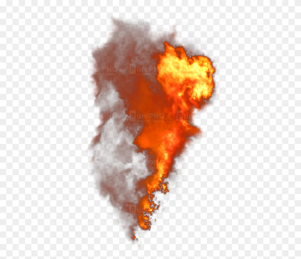 Yellow Smoke Fire With Smoke, Flame, Bonfire, Flare, Light Free Png