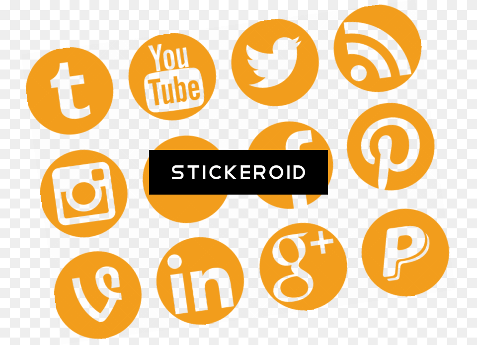 Yellow Social Media Logos, Symbol, Sign, Text Free Png Download