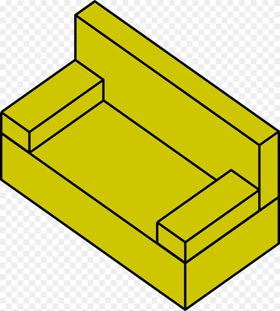 Yellow Sofa Down Left Clipart, Couch, Furniture Png