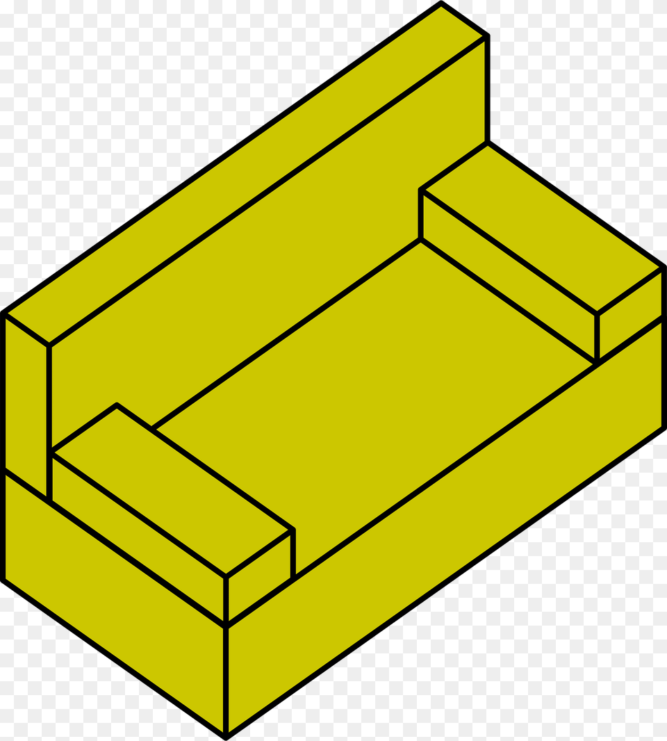 Yellow Sofa Down Right Clipart, Couch, Furniture Free Transparent Png