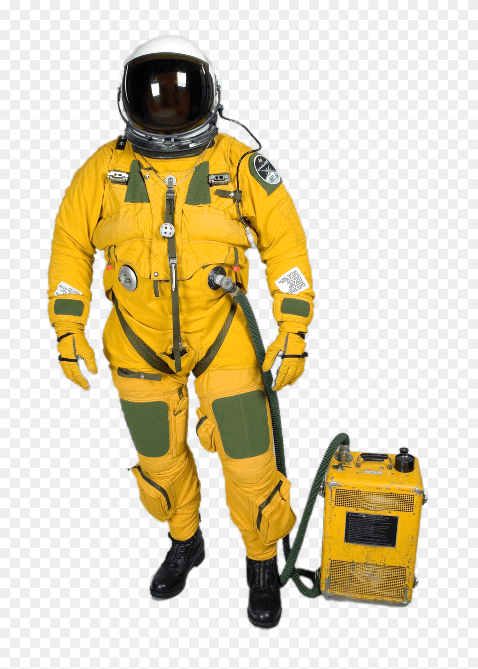 Yellow Space Suit, Helmet, Adult, Male, Man Png Image