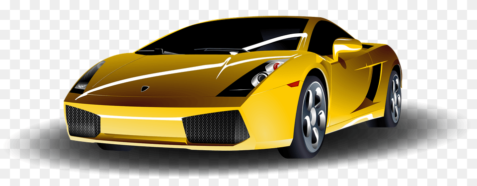 Yellow Sports Car Clipart, Alloy Wheel, Vehicle, Transportation, Tire Free Png